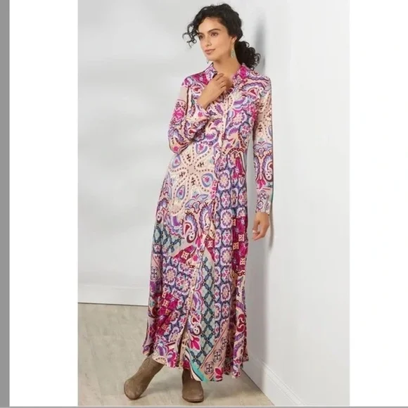 NEW Soft Surroundings Palmero Soho Maxi Dress - Picture 2 of 12